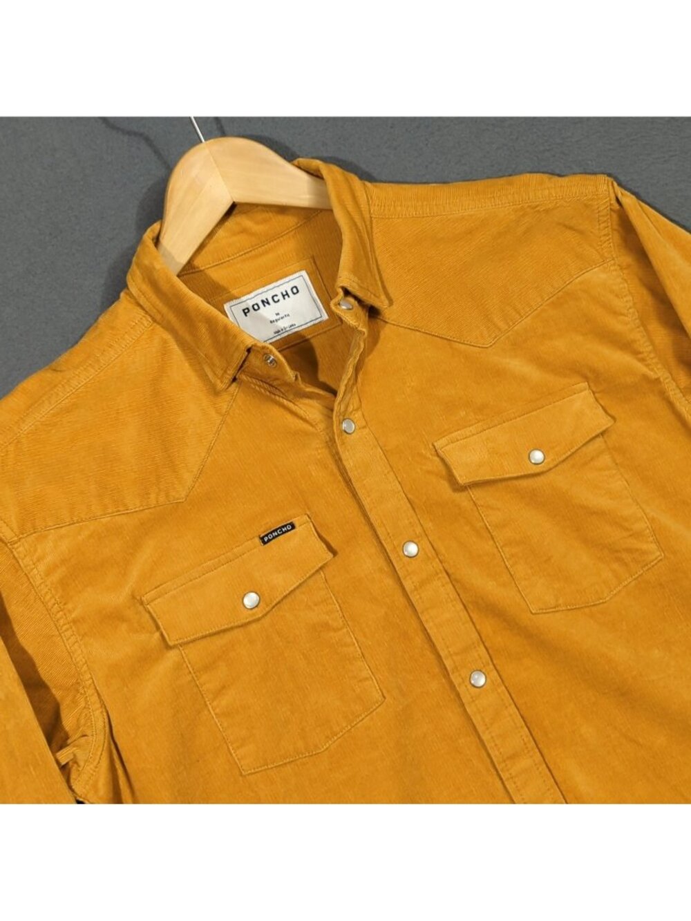 Poncho Shirt Men's M Corduroy The Enfield Regular Fit Pearl Snap Long Sleeve